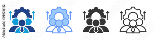 Leadership Development icon set multiple style collection