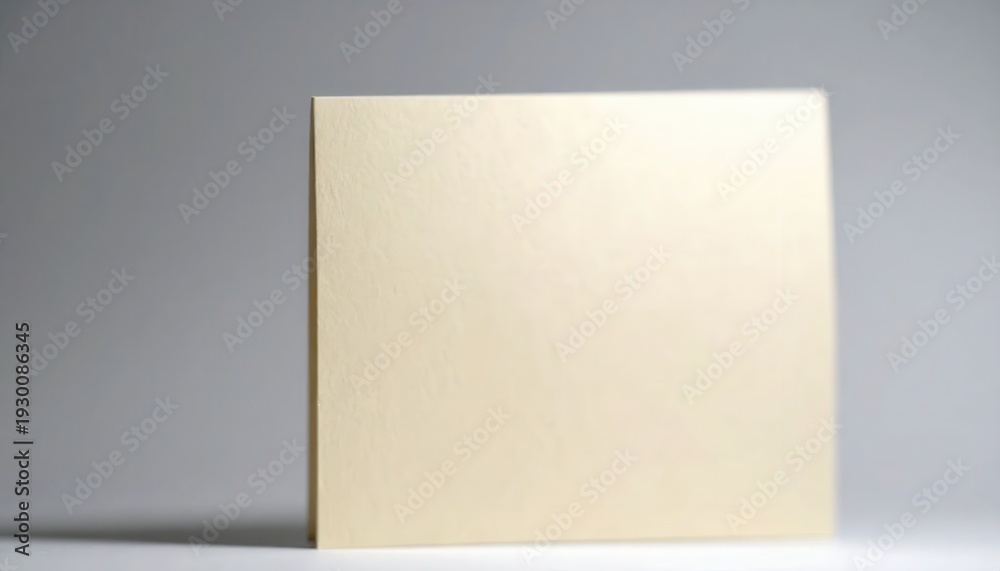 Fototapeta premium Primo piano di un quadrato color crema o beige chiaro, superficie liscia su sfondo neutro con ombre