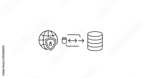 Global Data Security and Database Management Concept.