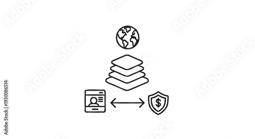 Global Data Security and Identity Management Concept.