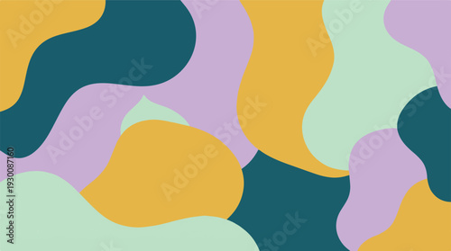 Modern abstract background with flowing organic shapes in pastel colors