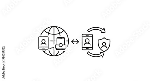 Global Network Security and Data Protection Concept.