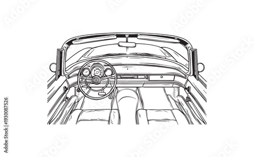 Vector illustration of car interior dashboard