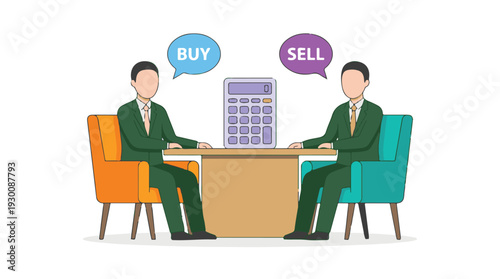 Business Transaction Illustration: Buy and Sell Decisions with Calculator