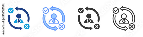 Decision Making icon set multiple style collection