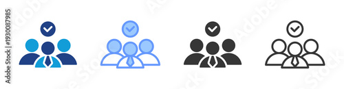 Leadership icon set multiple style collection