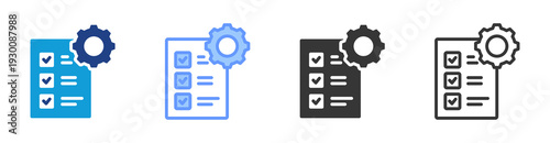 Project Management icon set multiple style collection