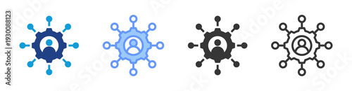 Stakeholder Management icon set multiple style collection