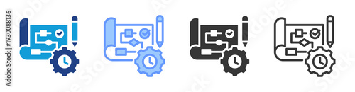Planning Tool icon set multiple style collection