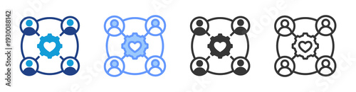 Employee Engagement icon set multiple style collection