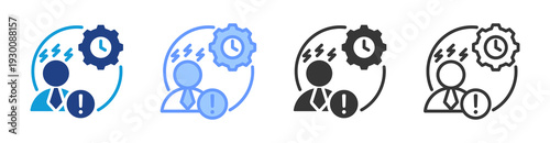 Workload Management icon set multiple style collection