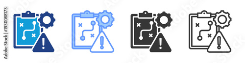 Contingency Planning icon set multiple style collection