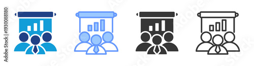 Leadership Training icon set multiple style collection