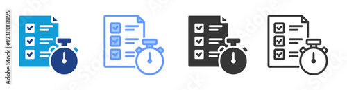 Time Tracking icon set multiple style collection