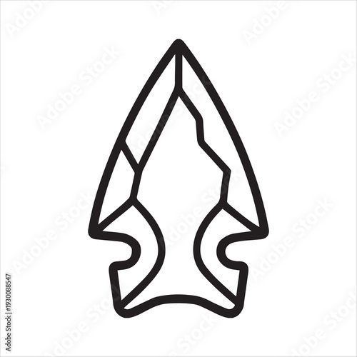 Archaeological arrowhead clean icon