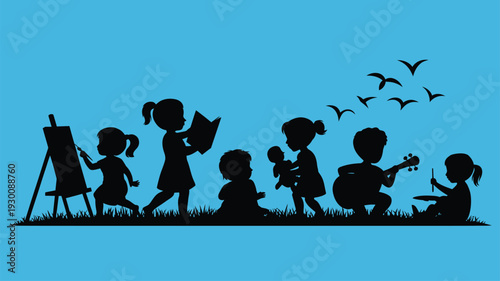 City skyline urban buildings silhouette