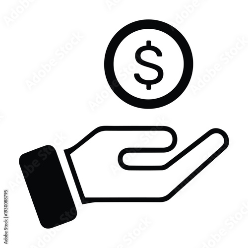 A hand receiving a dollar coin