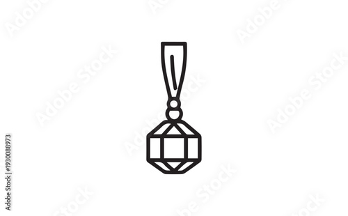 Vector diamond pendant icon