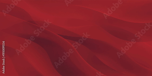 Abstract Red Waves Background With Smooth Curves And Flowing Fabric-Like Texture For Elegant Modern Wallpaper