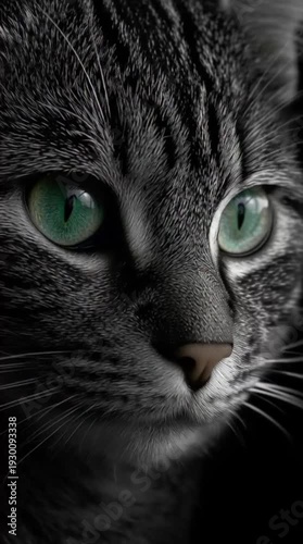a closeup eye of cat