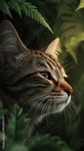 a closeup eye of cat
