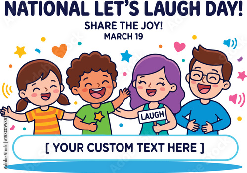 Diverse group celebrating National Let's Laugh Day with joy and friendship