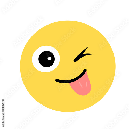 Playful winking emoji with tongue out, representing a joke, flirtation, or craziness.