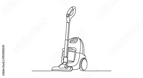 Continuous line art drawing of a modern vacuum cleaner