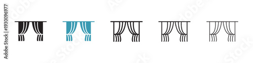 Curtain icon in flat style. Basic vector symbol illustration