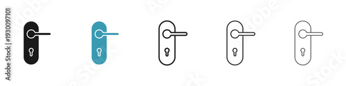 Door handle icon in flat style. Basic vector symbol illustration