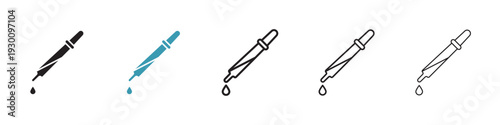 Dropper pipette icon in flat style. Basic vector symbol illustration