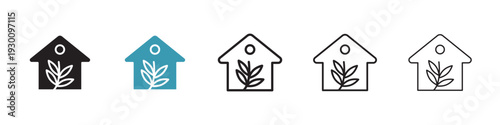 Eco house icon in flat style. Basic vector symbol illustration