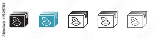 Eco packaging icon in flat style. Basic vector symbol illustration