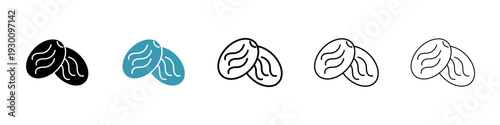 Dry fruit icon in flat style. Basic vector symbol illustration