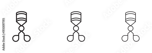 Eyelash curler icon in flat style. Basic vector symbol illustration