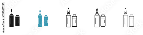 Eyeliner icon in flat style. Basic vector symbol illustration