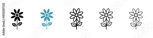 Flower icon in flat style. Basic vector symbol illustration