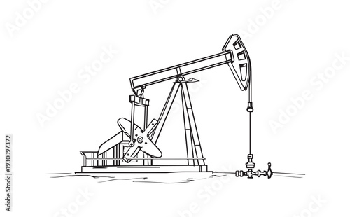 Vector illustration of oil pumpjack