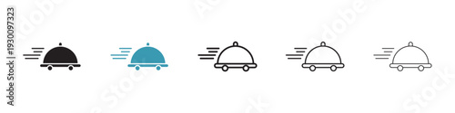 Food delivery icon in flat style. Basic vector symbol illustration