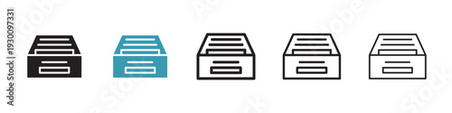 Folder box icon in flat style. Basic vector symbol illustration