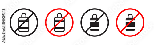 Forbidden luggage sign in flat style. Basic vector symbol illustration