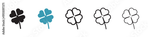 Four leaf clover icon in flat style. Basic vector symbol illustration