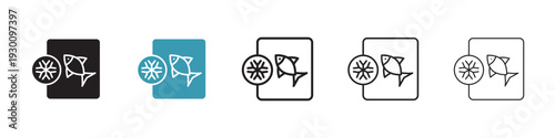 Frozen food icon in flat style. Basic vector symbol illustration
