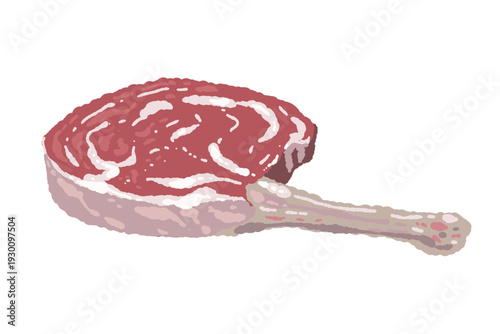 Raw Bone-in Tomahawk Beef Steak