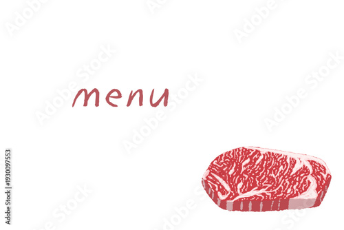 Steak Menu Template with Sirloin Block