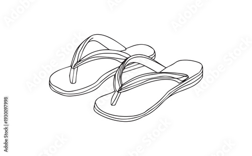 Vector illustration of a pair of flip flops