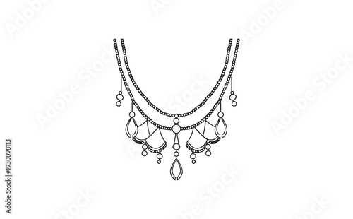 Vector illustration of a diamond necklace
