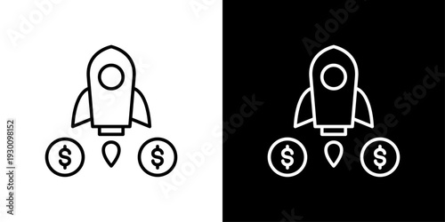 Rocket Icon Sheet Black And White