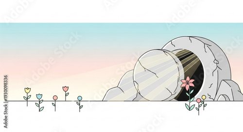 Whisk with flowers on pastel background kitchen tool and colorful blooms