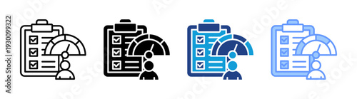 Performance Appraisal icon set multiple style collection